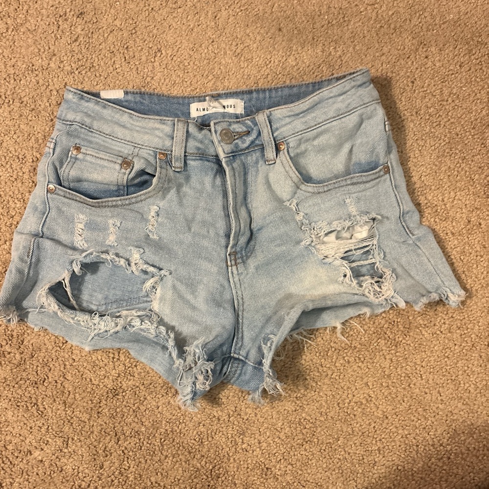 light washed jean shorts